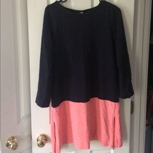 J crew blue and pink dress with zippers